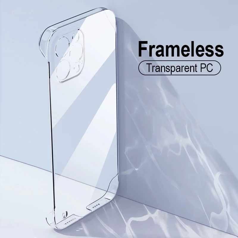 Clear Shockproof Bumper Case - Clear Frameless Hard PC Case for