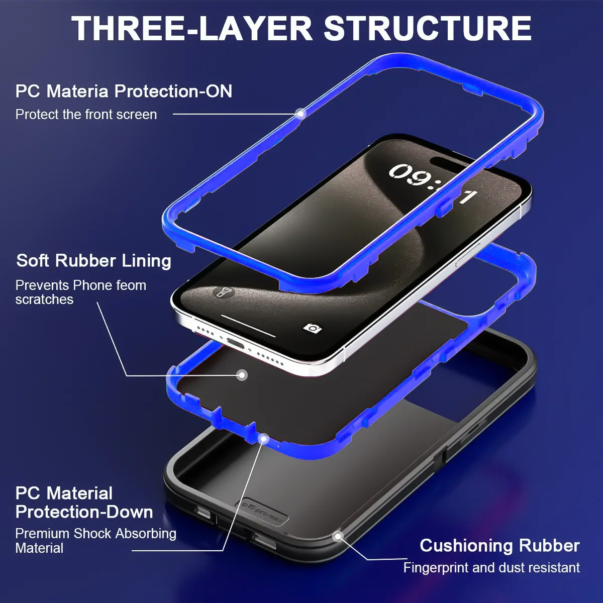 3-in-1 Heavy Duty Shockproof A - Matte Hard Pc Back Case review and price