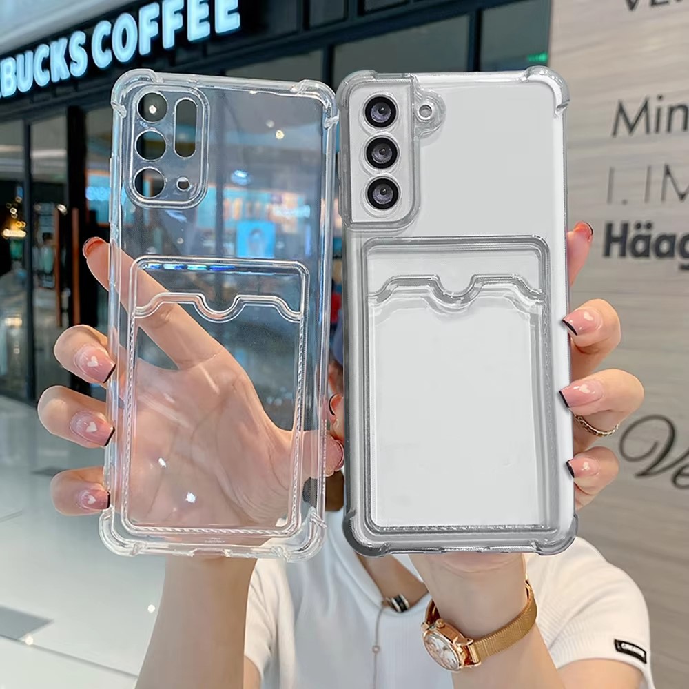 Clear Silicone Card Slot Holde - Clear Shockproof Bumper Case review and price