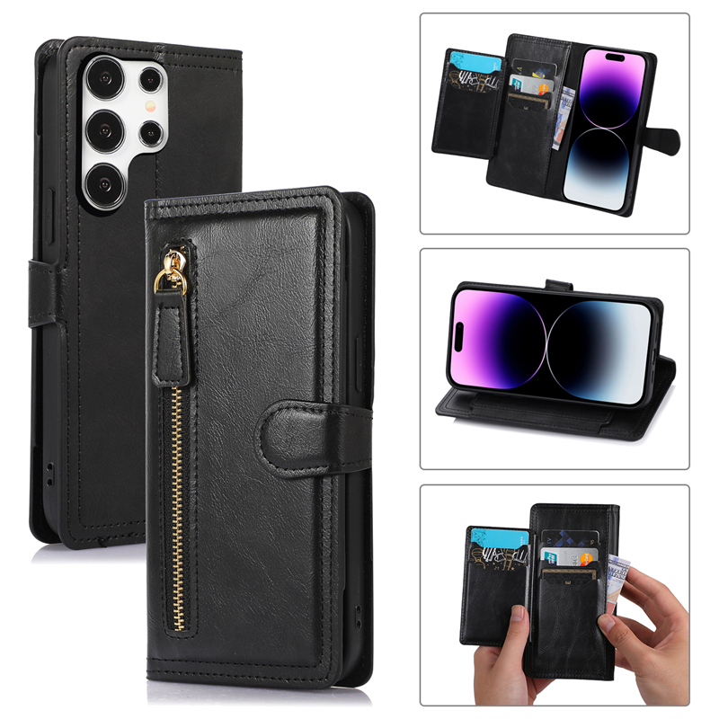 Zipper Flip Leather Wallet Car - Leather Wallet Card Holder Phone Cover review and price